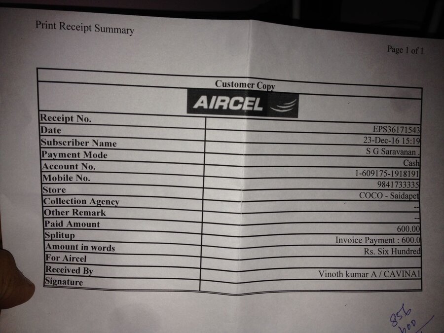 Resolved Aircel Postpaid To Prepaid Complaint