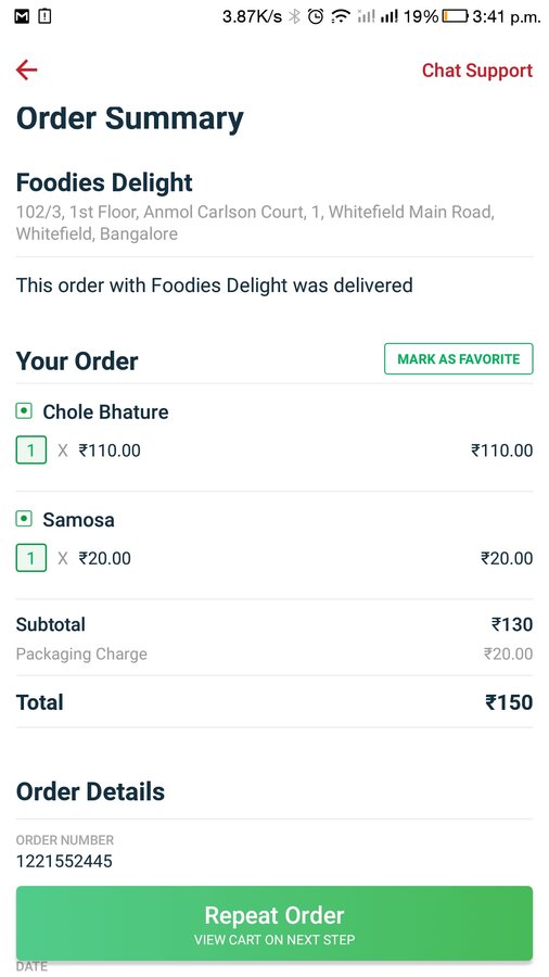 Zomato — order not delivered and didn't refund money