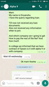 i ' m complaining about alpha 9 services regarding their service