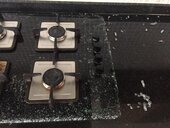 faber glass top gas stove burst and shattered into pieces