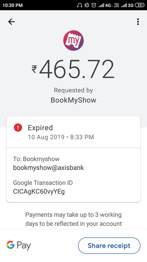 Google India / Tez — amount deducted by google pay not refund