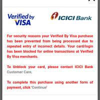 Verified by visa blocked