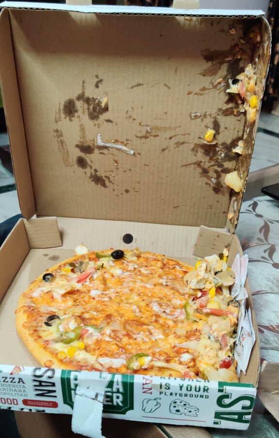 Swiggy — worst pizza packaging