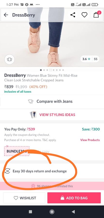 [Resolved] Myntra.com — Not allowing me to return/exchange the product