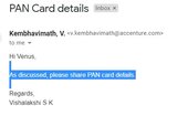 Asking for PAN card without any prior interview confirmation