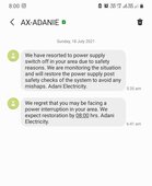 No power supply in large area