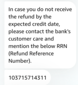 Amazon refund not credited into my indian bank account