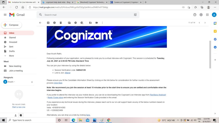 cognizant offer letter delay