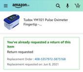 Damage Product ( Swadesi Pulse Oximeter Fingertip) received ,unable to return within warranty period