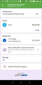 Payment made using PhonePe UPI application but order not placed