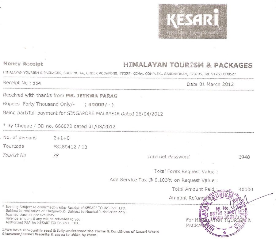 kesari tours cancellation policy